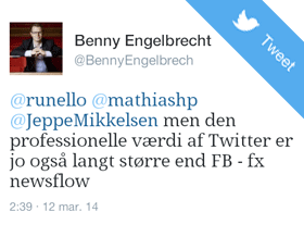Benny Engelbrecht på Twitter